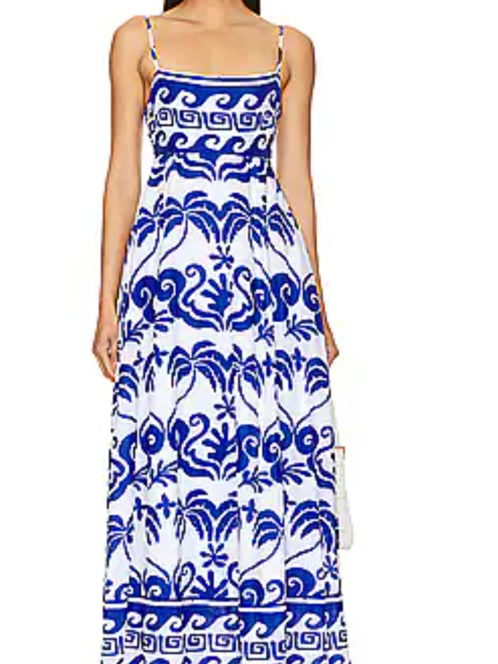 Beach Riot Blue & White Tropical Maxi Dress Size L NWT